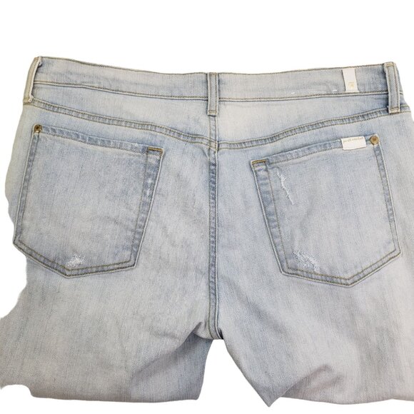 7 for all Mankind Patch Distressed Rigid Light Wash Jeans Size 32 - Picture 7 of 7
